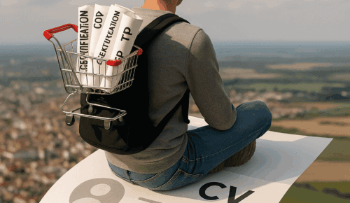 jeune diplomé sur tapis volant